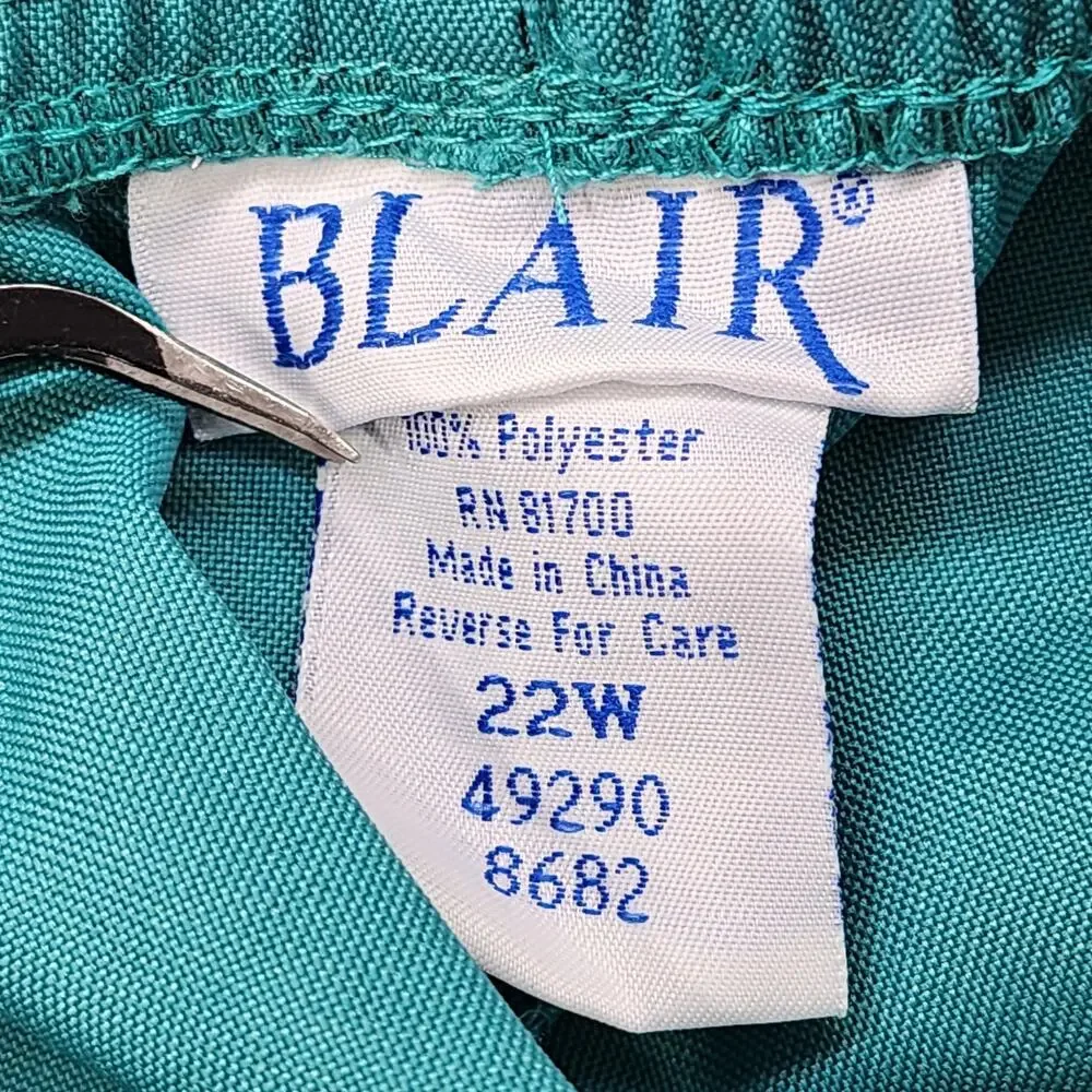 Vintage Blair Pants‎ 22W Blue Pull On Elastic Waist Tapered Leg Pockets Casual
